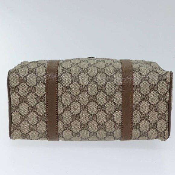 GUCCI GG Supreme Web Sherry Line Hand Bag PVC Beige Red - Picture 4 of 16